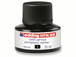 Edding MTK 25-inktnavulling voor Edding EcoLine 21 en 22 permanente markers zwart (fles 25 milliliter)