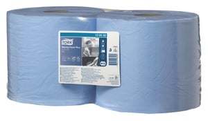 Poetspapier Tork Wiping Plus Combi W1/2 255m blauw 130052