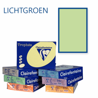 Clairefontaine Trophee kopieerpapier A4 210x297 160 g/m². Kleur: Licht groen. Artikelcode: 1051 (Doos à 4 Pak à 250 Vel)
