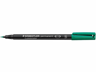 Lumocolor OHP/CD/DVD marker permanent Lc313, super fijn, groen (pak 10 stuks) artikel afbeelding