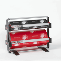 Dispenser tbv 2 rollen, Ø 15,5 + Ø 24 cm, max. rolbreedte 20 cm, incl. 2 snijmessen