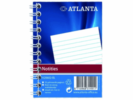 ATLANTA Notitieboek met spiraal 105 x 74 mm (blok 25 vel)