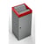 Afvalbakken voor kringloopmateriaal met tuimeldeksel apart, inhoud 70 l dekselkleur rood / blank aluminiumkleurig