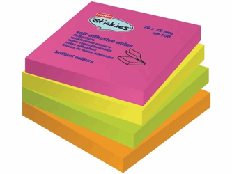 Staples Notitieblok Rainbow 76 x 76 mm, assorti (pak 12 blokken) artikel afbeelding