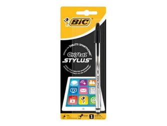 BiC Cristal Stylus stickbalpen, 1,0 mm, zwart (blister 1 stuk) artikel afbeelding