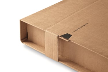 Colompac extra zekere boekverpakking met veiligheidssluiting 322x292x - 80mm. Kleur: Bruin. CP 030.05