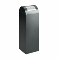 Zelfdovende afvalbak voor kringloopmateriaal inhoud 89 l, b x h x d = 320x1045x320 mm antiekzilver, klep zilver