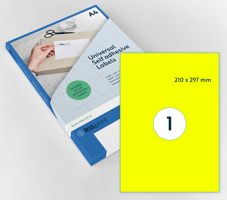 Etiket Rillprint 210x297mm fluor 100 etiketten