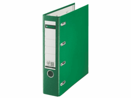 Giro-/bank ordner Leitz A4 met dubbele mechaniek 80mm PP groen