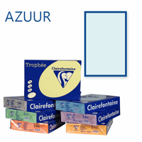 Clairefontaine Trophee kopieerpapier A4 210x297 80 g/m². Kleur: Azuurblauw. Artikelcode: 1971 (Doos à 5 Pak à 500 Vel)