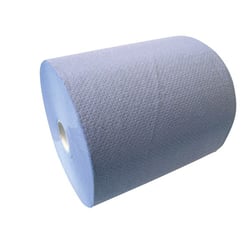 Papieren handdoekrol cellulose, blauw, 3-laags breedte 203 mm, VE à 6 rollen artikel afbeelding