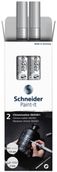 Viltstift Schneider Paint-it 060 - 061 2.0mm en 0.8mm metallic chrome set à 2 stuks