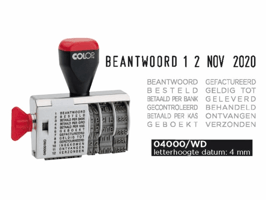 Woord-datumstempel Colop 04000 met 12 teksten
