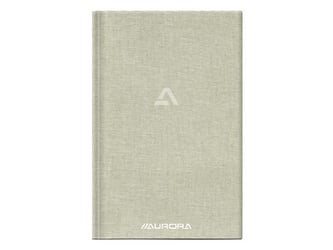 AURORA Notebook A5+ , 8 mm Gelinieerd, 192 blz, 80 gr, Grijs