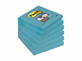 Post-it® Super Sticky - Neon Mono Colour Pack 76 x 76 mm, electric blue (pak 6 x 90 vel) artikel afbeelding