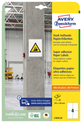 Etiket Avery Zweckform L7876-20 105x148mm 80 etiketten