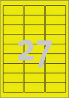 Etiket Avery L6004-25 63.5x29.6 neon geel 675stuks