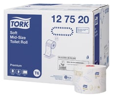 Toiletpapier Tork Mid-size T6 premium 2-laags 90m wit 127520