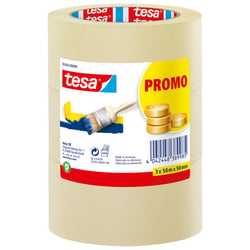 Afplaktape Tesa 55342 basic promo 50mmx50m 3rollen artikel afbeelding