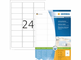 Etiket HERMA 4645 63.5x33.9mm premium wit 2400 stuks
