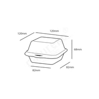 Suikerriet hamburgerbox 120x120x68mm bruin