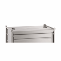 Deksel voor vouwbare stapelbox met zijwanden van plaatstaal l x b = 1200x800 mm gelakt, steengrijs RAL 7030
