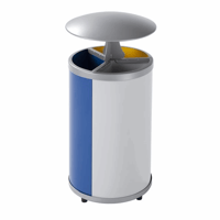 Afvalbak voor kringloopmateriaal, rond inhoud 3x30 l (Kleur afvalbak: geel, blauw, grijs)