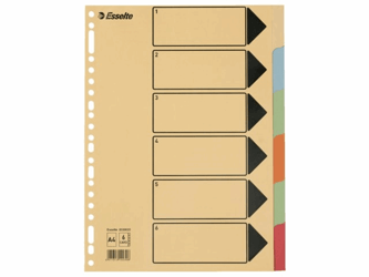 TABBLADEN ESS A4 23R KARTON 6DLG GEKL TABS CH artikel afbeelding