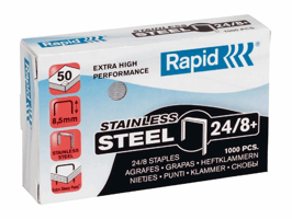 Rapid Nieten office standaard 24/8+ verzinkt (pak 5000 stuks)
