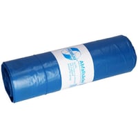 PE-afvalzakken met trekband inhoud 120 l, l x b x h = 700x50x1050 mm materiaaldikte 50 µm, blauw, VE = 250 stuks