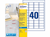 Avery Mini Adresetiket voor Inkjetprinters, 45,7 x 25,4 mm, Wit (pak 1000 stuks) artikel afbeelding