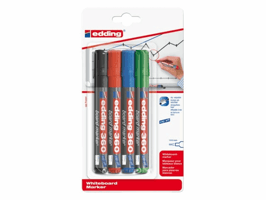 Viltstift edding 360 whiteboard rond 1.5-3mm assorti blister à 4 stuks