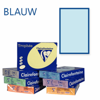 Clairefontaine Trophee kopieerpapier A4 210x297 160 g/m². Kleur: Blauw. Artikelcode: 1106 (Doos à 4 Pak à 250 Vel)