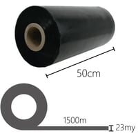 Machinewikkelfolie 50cm breed x 23my Zwart.