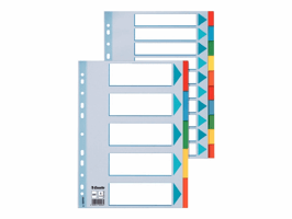 Esselte tabbladen, voor ft A4, karton, 10 tabs, 11-gaatsperforatie