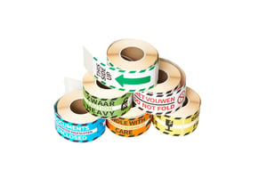 Waarschuwingsetiket Rillprint do not fold 46x125mm wit