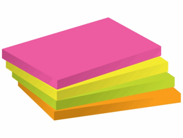 Staples Notitieblok Rainbow 127 x 76 mm, assorti (pak 12 x 100 vel)