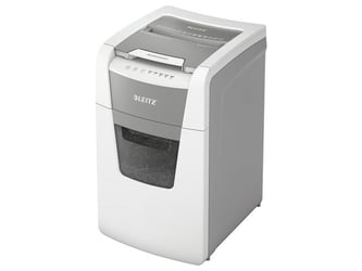 Leitz IQ Auto+ Office 150 Automatische Papiervernietiger, P5 Micro-Cut Snippers, 44L, 150 Vellen, Wit artikel afbeelding