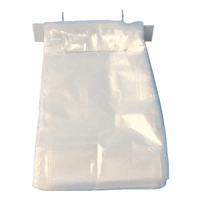 LDPE Beugelzakken, 260x300mm + 40 mm klep + 40mm bodemvouw, dikte 22 micron, transparant