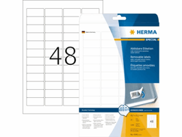 Etiket HERMA 4346 45.7x21.2mm verwijderbaar wit 1200 etiketten