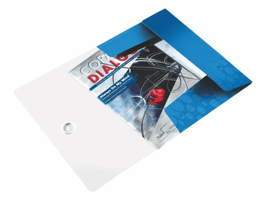 Elastomap Leitz WOW A4 3 kleppen PP blauw