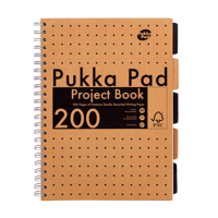 Projectboek Pukka Kraft A4 lijn 5-tabs 200 pagina's 80gr