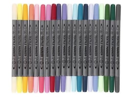 Creotime Textielstiften, Lijndikte 2,3+3,6 mm, Extra Kleuren (pak 20 stuks)