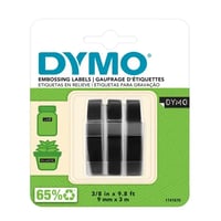Labeltape Dymo 3D 9mmx3m wit op zwart blister à 3 stuks