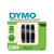 Labeltape Dymo 3D 9mmx3m  wit op zwart blister à 3 stuks