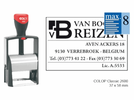 Tekststempel Colop 2600 personaliseerbaar 8regels 58x37mm