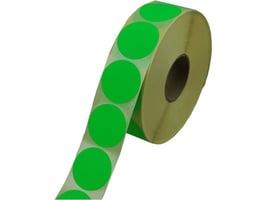 Kangaro Etiket Rond 35 mm Neon (rol 500 stuks)