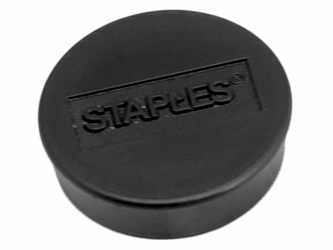 Staples Verpakking met 10 ronde, zwarte magneten van 25 mm met een magnetische kracht 425 gram/m² (doos 10 stuks) artikel afbeelding