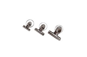 Papierklem MAUL Bulldog met magneet 30mm capaciteit 10mm zilver 2 stuks