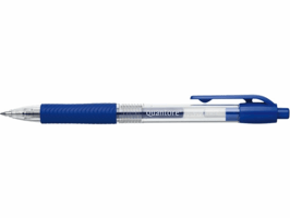 Gelschrijver Quantore grip drukknop 0.7mm blauw